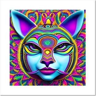 Catgirl DMTfied (23) - Trippy Psychedelic Art Posters and Art